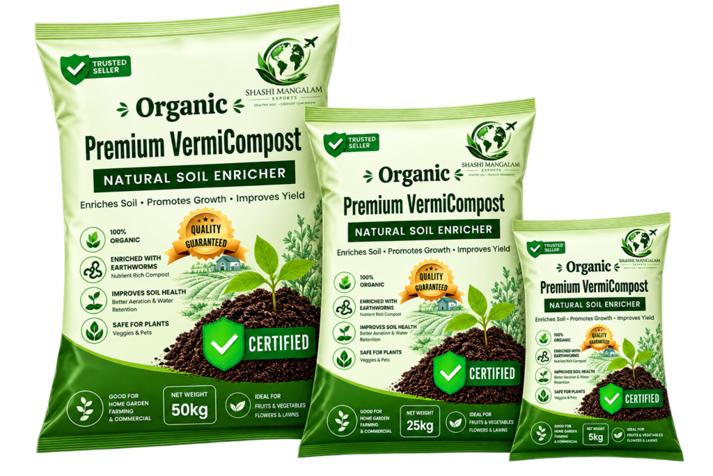 Moon & Mars vermicompost packs: 50 kg, 25 kg and 5 kg